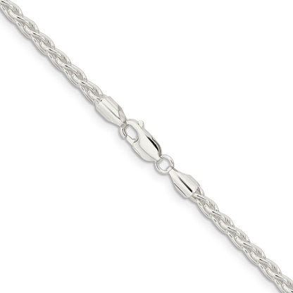 24 Inch Sterling Silver 3.7mm Round Spiga Chain Necklace