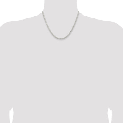 18 Inch Sterling Silver 3.7mm Round Spiga Chain Necklace