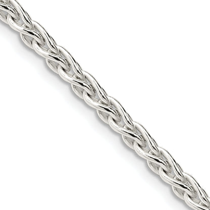 24 Inch Sterling Silver 3.7mm Round Spiga Chain Necklace