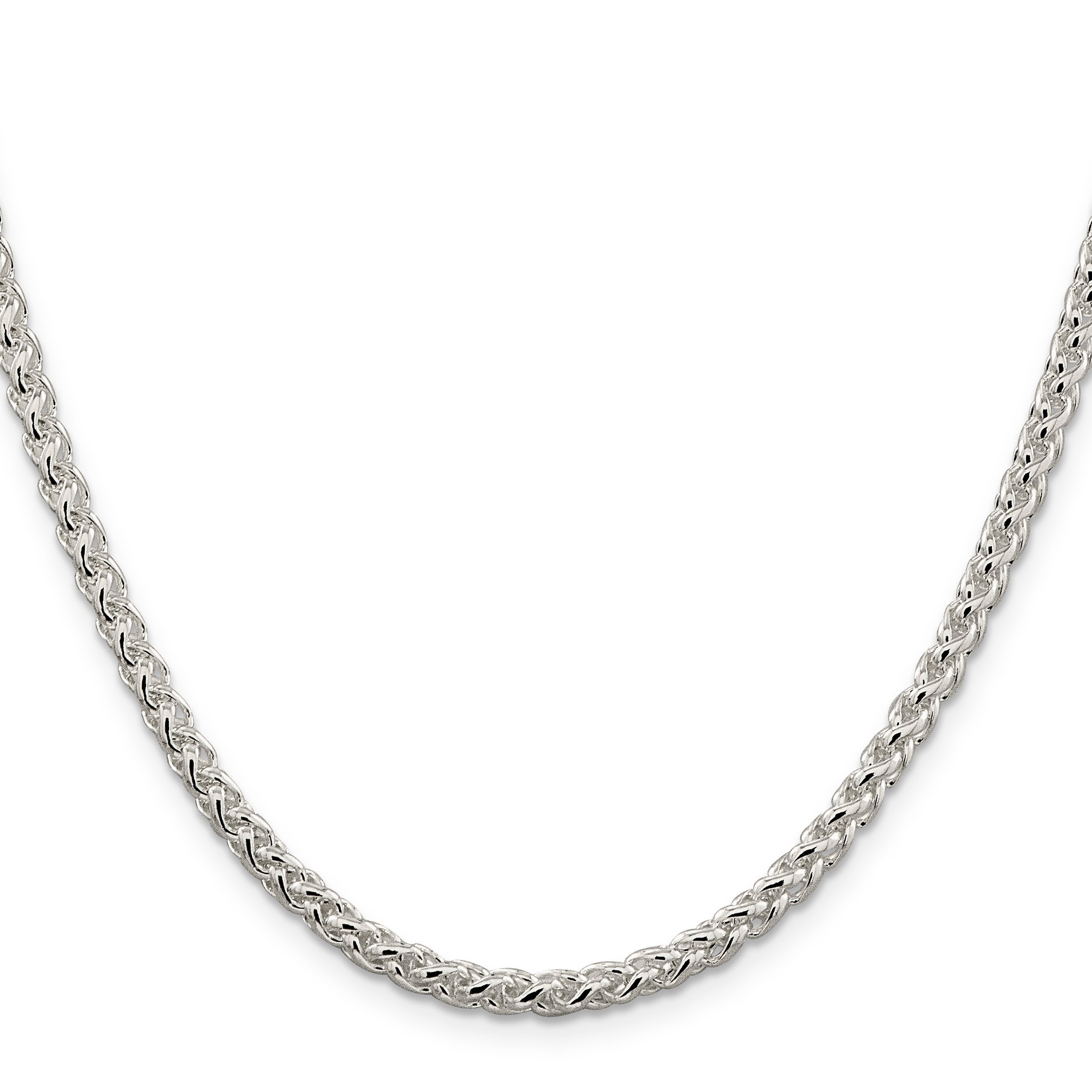 16 Inch Sterling Silver 4mm Round Spiga Chain Necklace