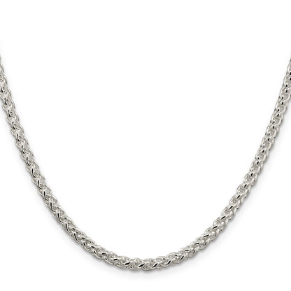 30 Inch Sterling Silver 4mm Round Spiga Chain Necklace