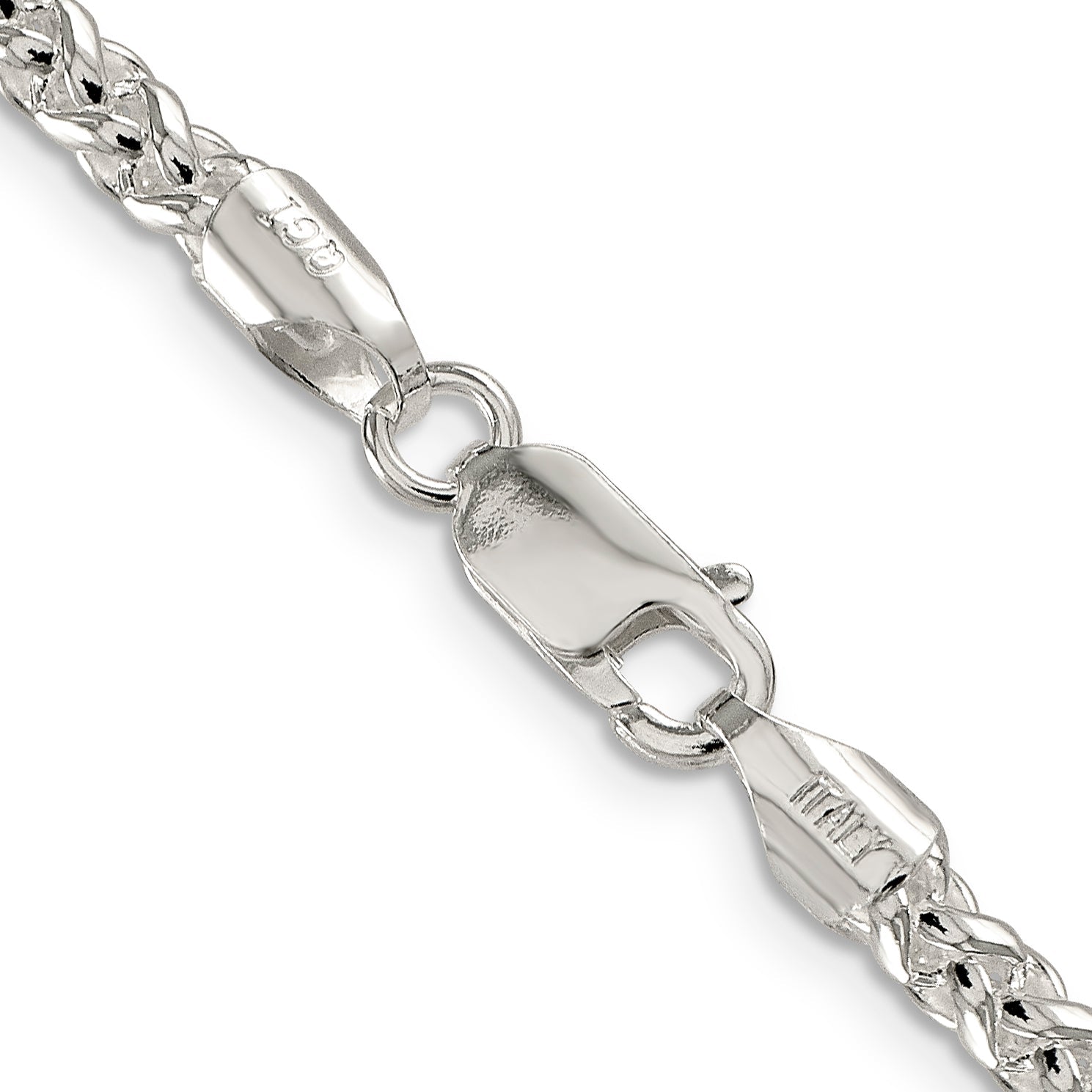 22 Inch Sterling Silver 4mm Round Spiga Chain Necklace