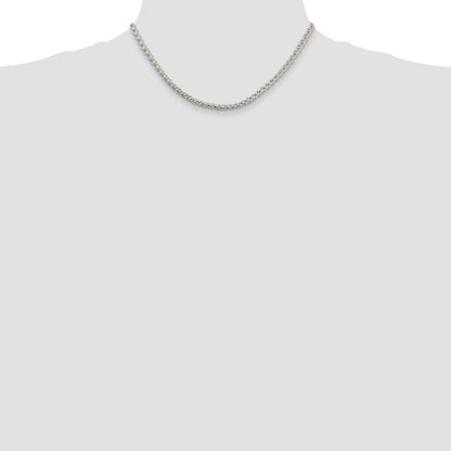 16 Inch Sterling Silver 4mm Round Spiga Chain Necklace