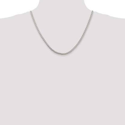 20 Inch Sterling Silver 4mm Round Spiga Chain Necklace