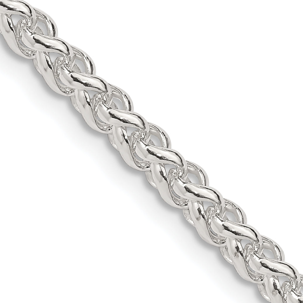 30 Inch Sterling Silver 4mm Round Spiga Chain Necklace