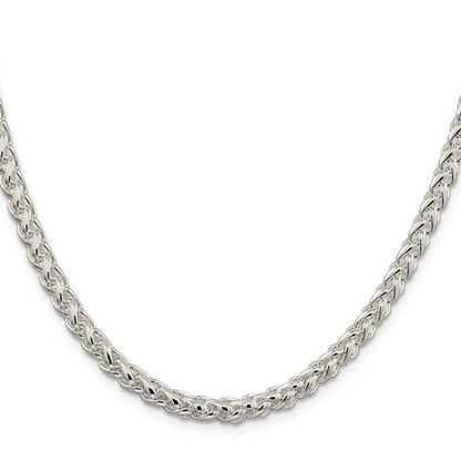 26 Inch Sterling Silver 5mm Round Spiga Chain Necklace