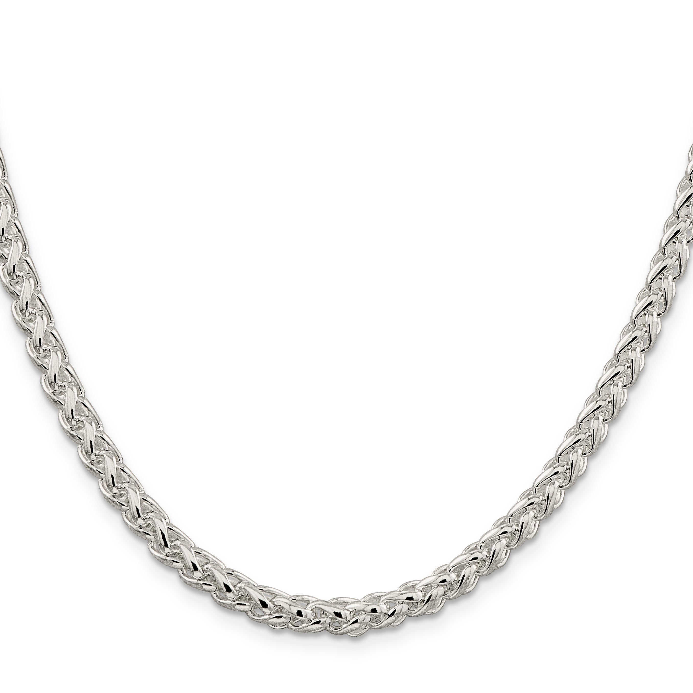 22 Inch Sterling Silver 5mm Round Spiga Chain Necklace