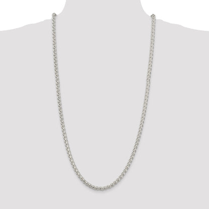 30 Inch Sterling Silver 5mm Round Spiga Chain Necklace