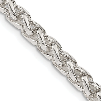 24 Inch Sterling Silver 5mm Round Spiga Chain Necklace