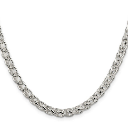 20 Inch Sterling Silver 6mm Round Spiga Chain Necklace