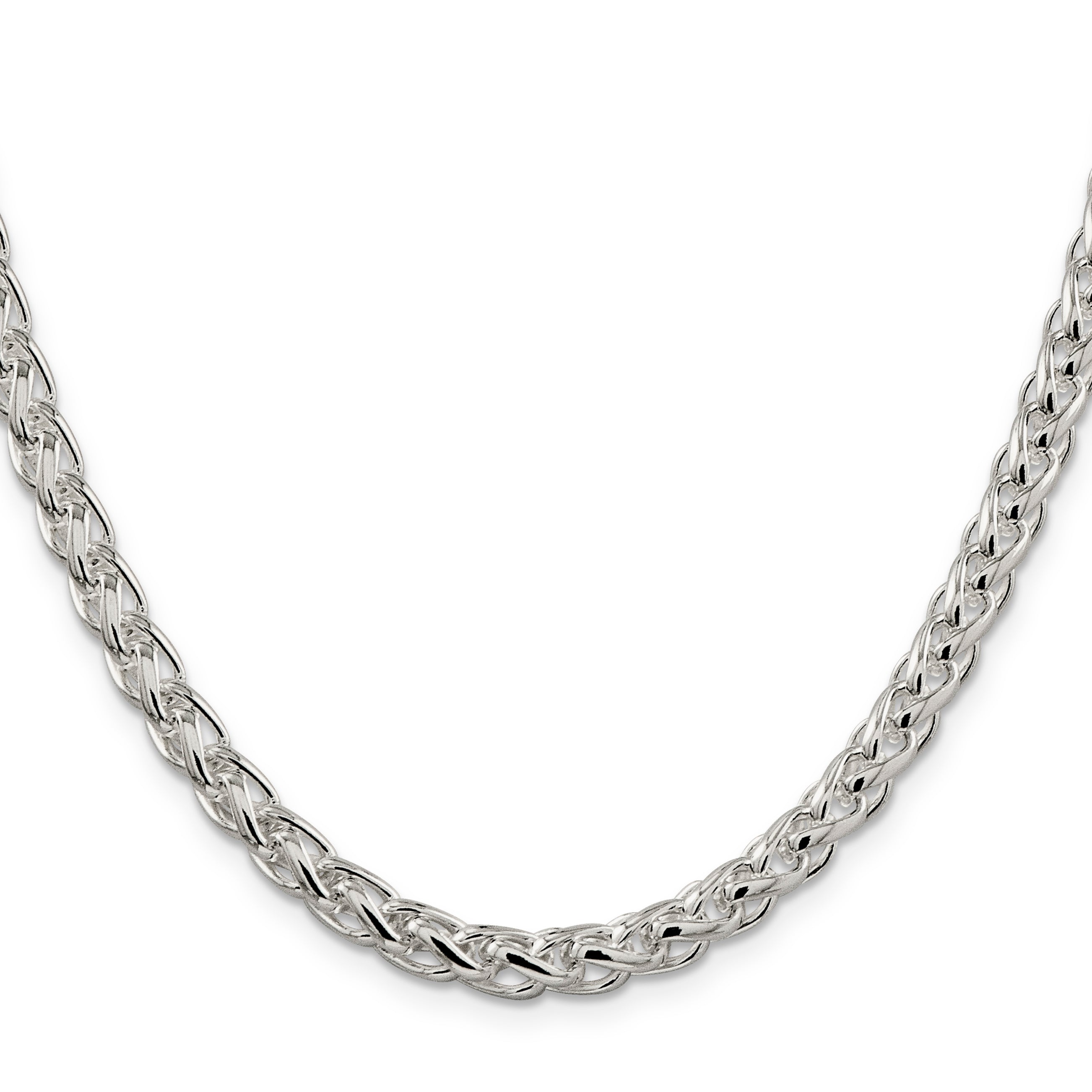 26 Inch Sterling Silver 6mm Round Spiga Chain Necklace
