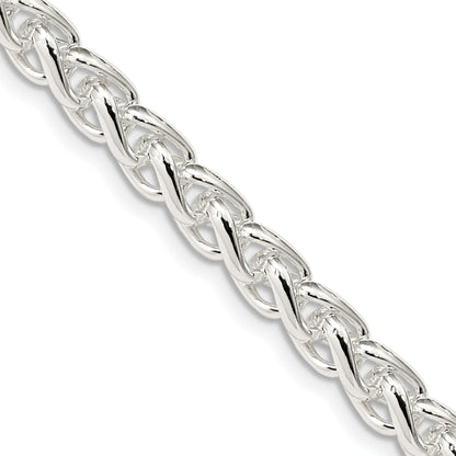 24 Inch Sterling Silver 6mm Round Spiga Chain Necklace