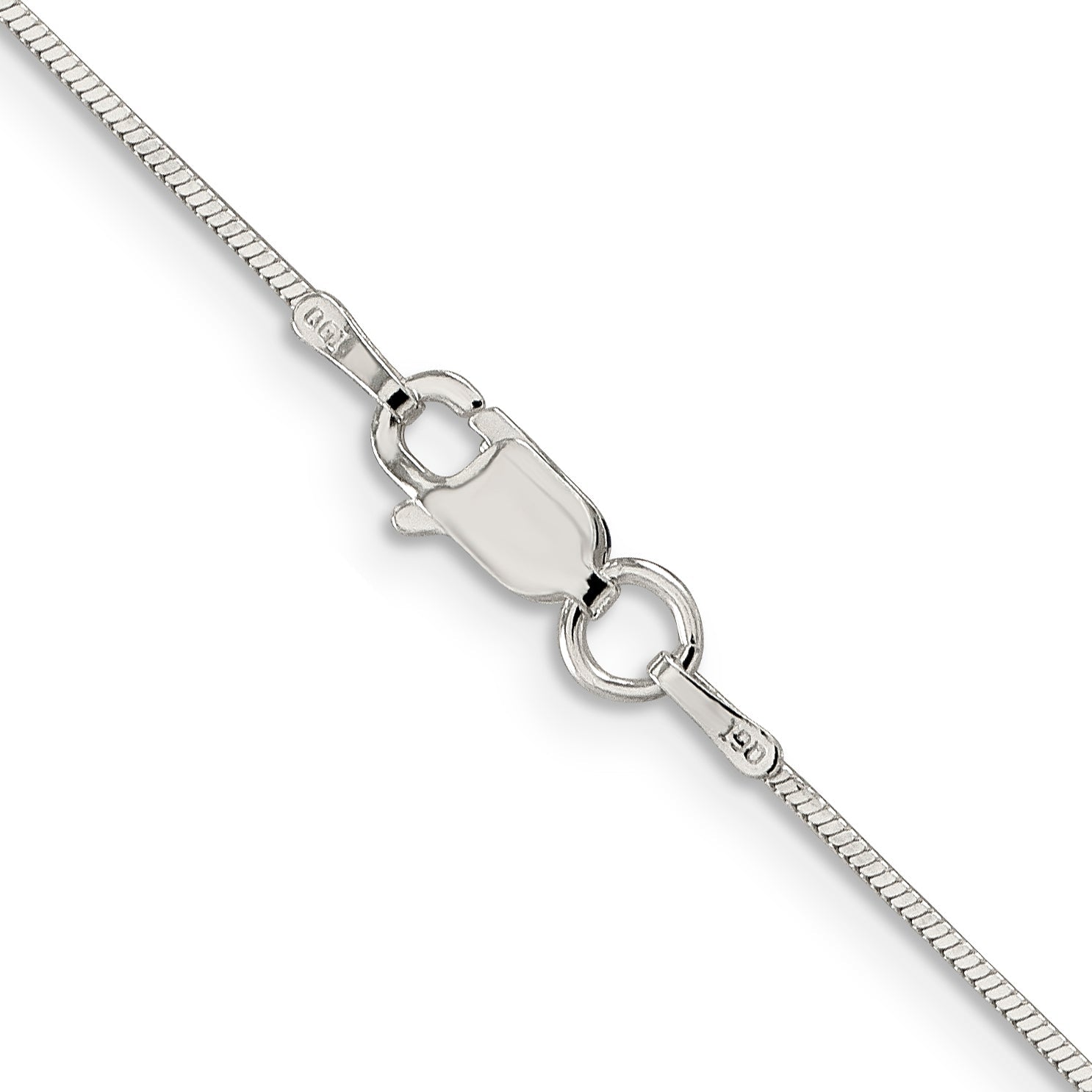 18 Inch Sterling Silver .8mm Square Snake Chain Necklace