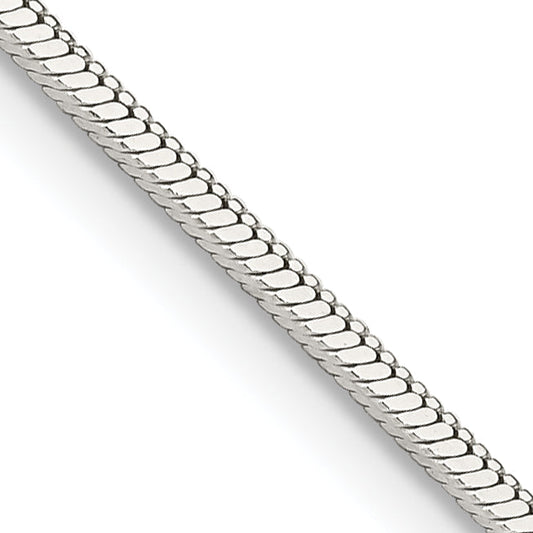 18 Inch Sterling Silver 1.25mm Square Snake Chain Necklace