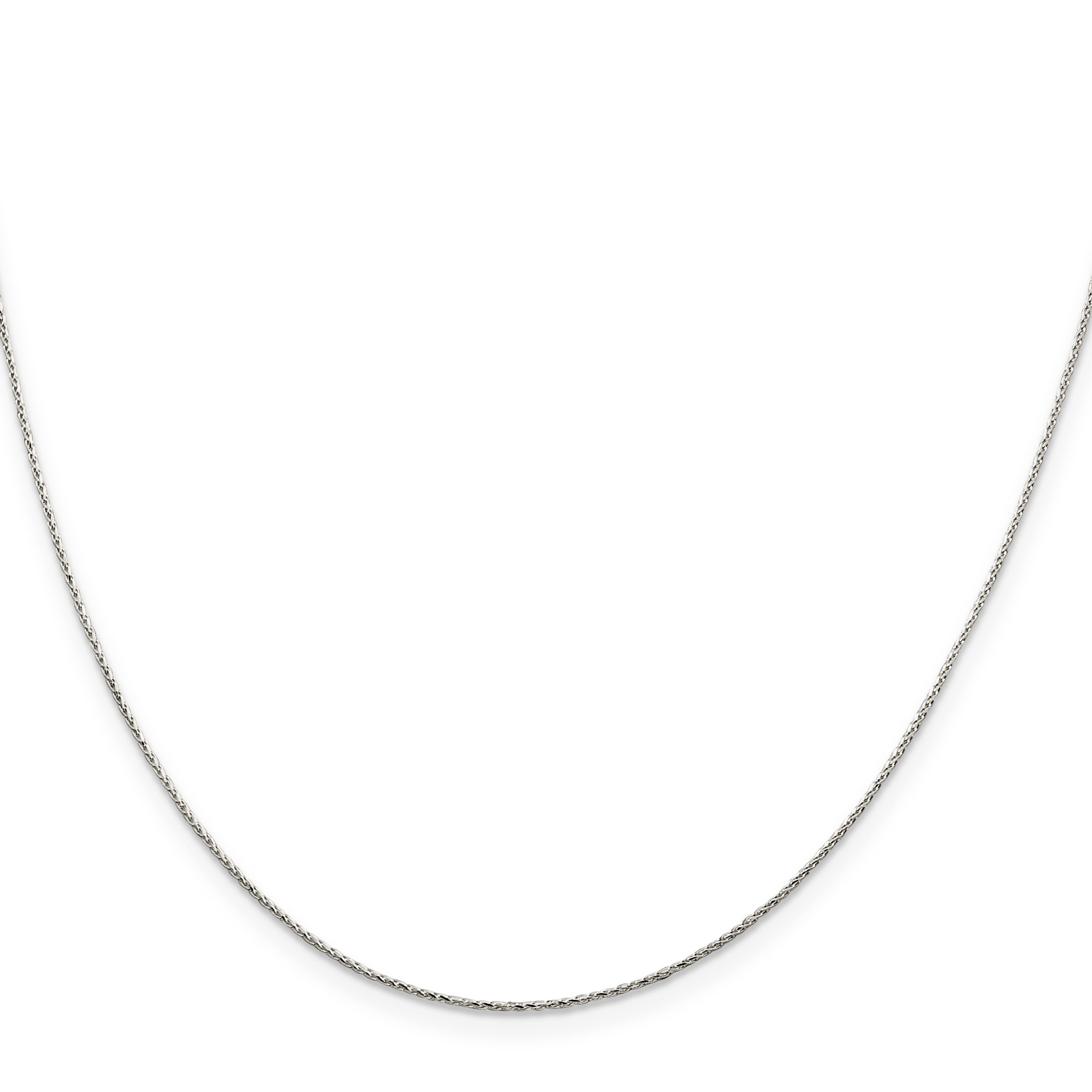 22 Inch Sterling Silver .85mm Diamond-Cut Round Spiga Chain Necklace
