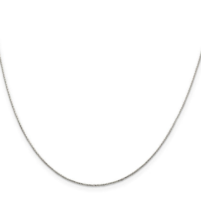 22 Inch Sterling Silver .85mm Diamond-Cut Round Spiga Chain W/4In Ext.