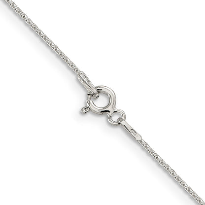 16 Inch Sterling Silver .85mm Diamond-Cut Round Spiga Chain Necklace