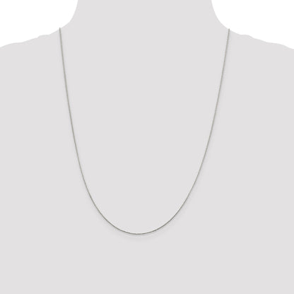 24 Inch Sterling Silver .85mm Diamond-Cut Round Spiga Chain Necklace