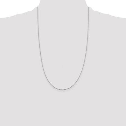 26 Inch Sterling Silver .85mm Diamond-Cut Round Spiga Chain Necklace