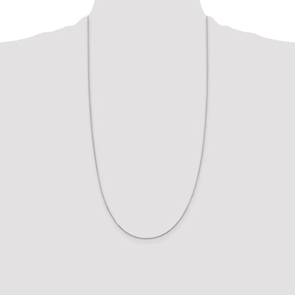 28 Inch Sterling Silver .85mm Diamond-Cut Round Spiga Chain Necklace