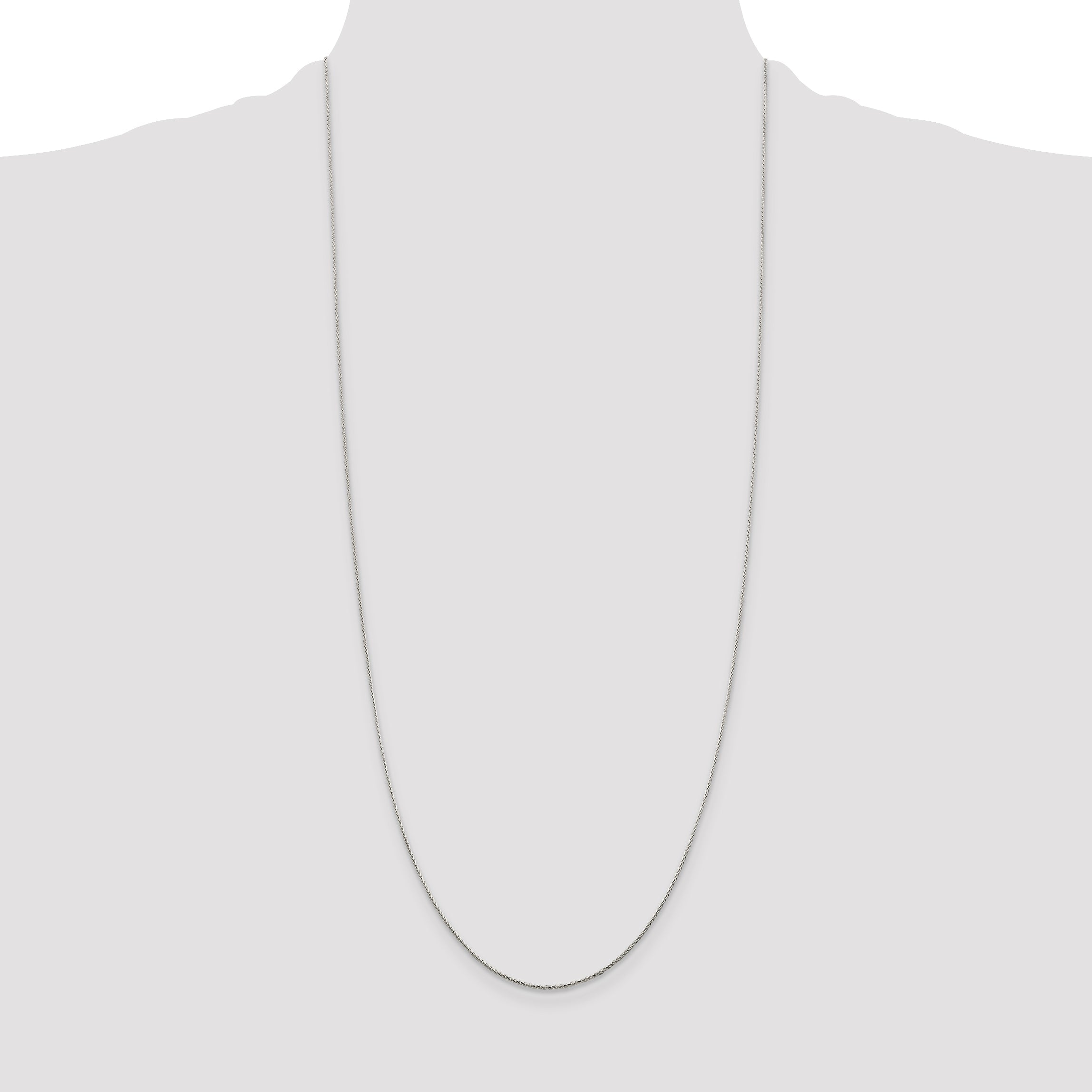 30 Inch Sterling Silver .85mm Diamond-Cut Round Spiga Chain Necklace