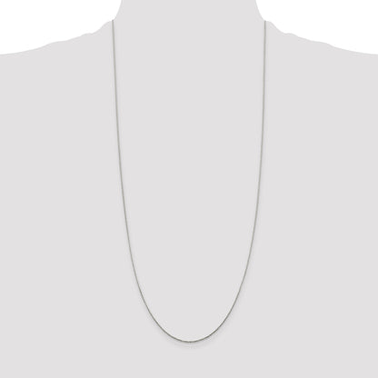 30 Inch Sterling Silver .85mm Diamond-Cut Round Spiga Chain Necklace
