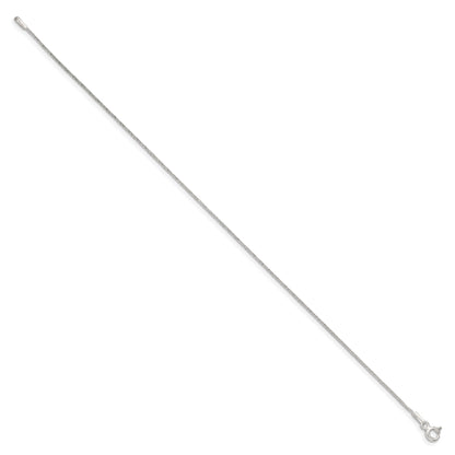 8 Inch Sterling Silver .85mm Diamond-Cut Round Spiga Chain Bracelet