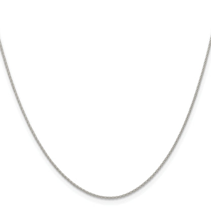 18 Inch Sterling Silver .95mm Diamond-Cut Round Spiga Chain Necklace