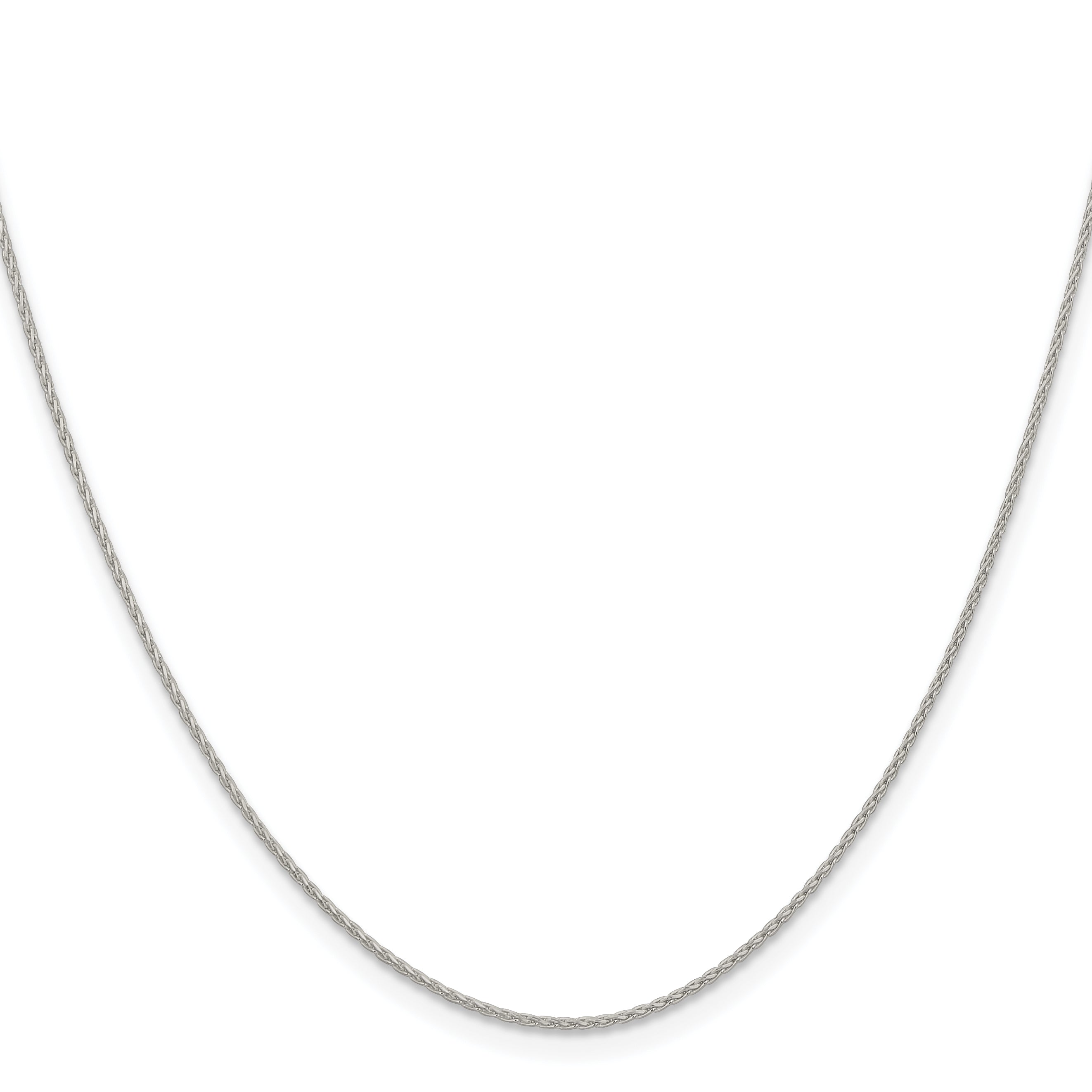 26 Inch Sterling Silver .95mm Diamond-Cut Round Spiga Chain Necklace