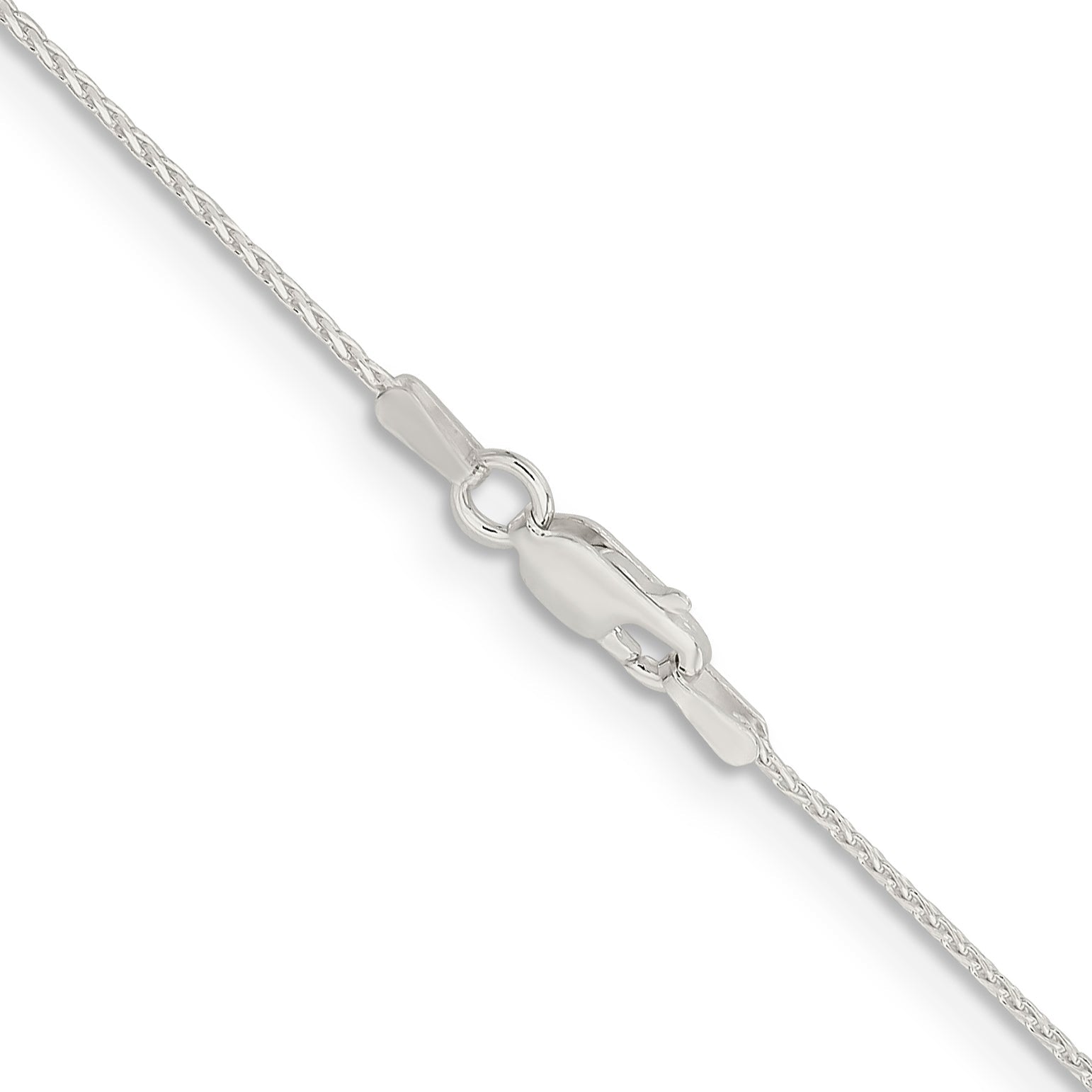 22 Inch Sterling Silver .95mm Diamond-Cut Round Spiga Chain Necklace