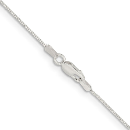 24 Inch Sterling Silver .95mm Diamond-Cut Round Spiga Chain Necklace