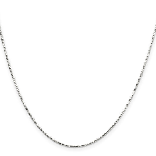 18 Inch Sterling Silver 1.25mm Diamond-Cut Round Spiga Chain Necklace