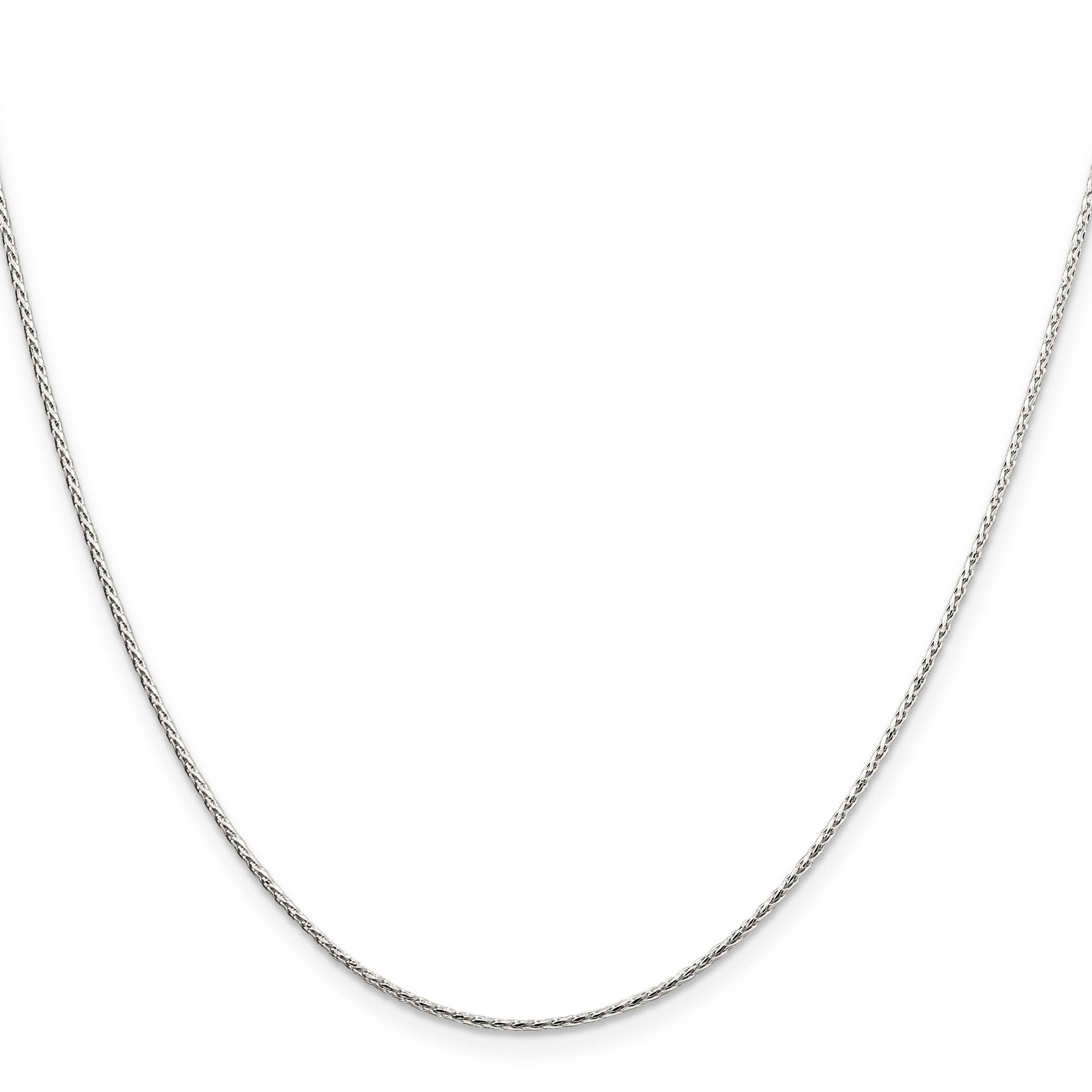 24 Inch Sterling Silver 1.25mm Diamond-Cut Round Spiga Chain Necklace