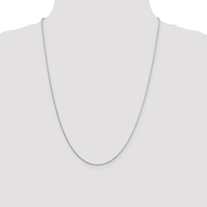 24 Inch Sterling Silver 1.25mm Diamond-Cut Round Spiga Chain Necklace