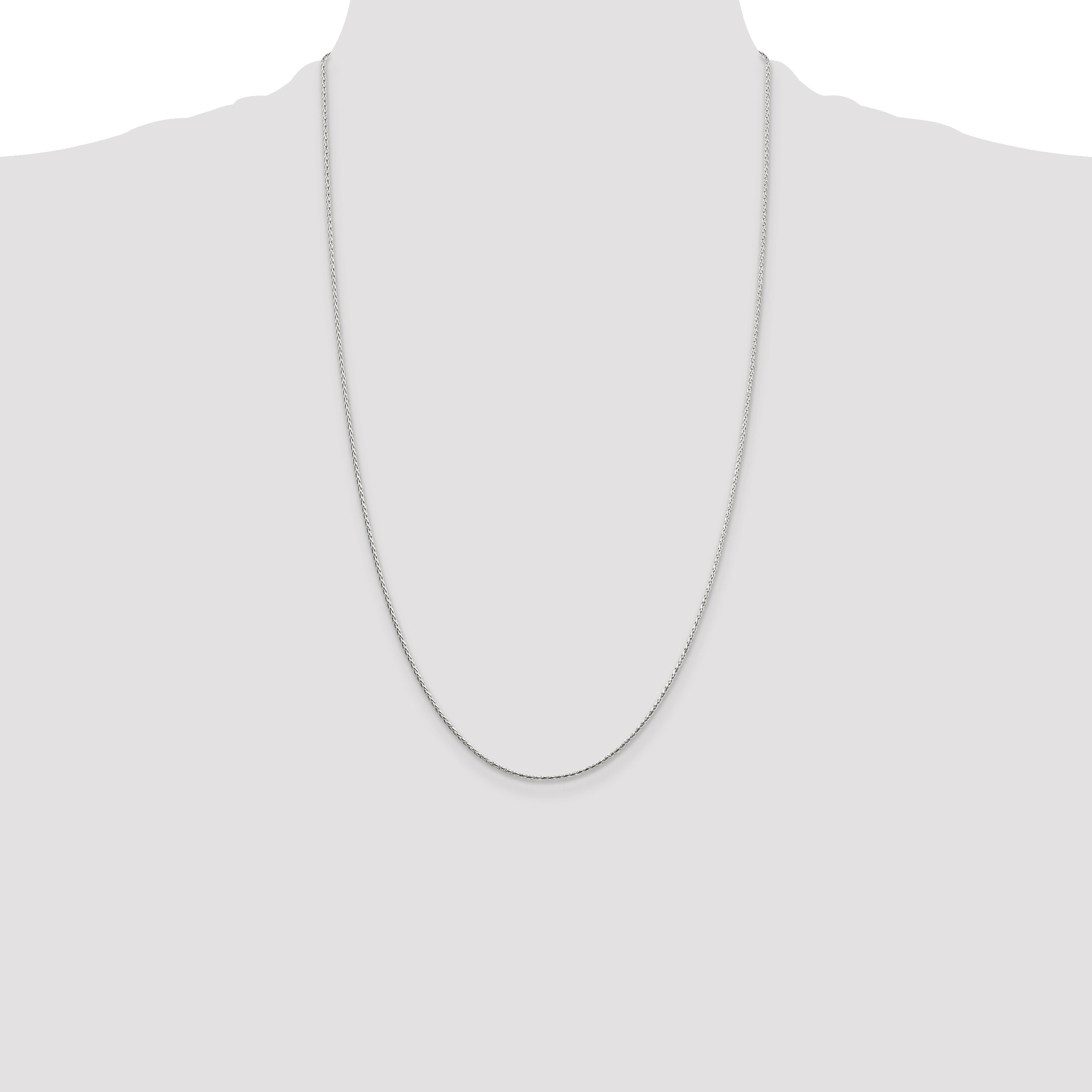 26 Inch Sterling Silver 1.25mm Diamond-Cut Round Spiga Chain Necklace