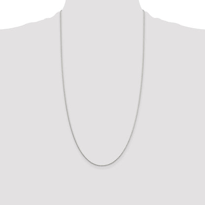 28 Inch Sterling Silver 1.25mm Diamond-Cut Round Spiga Chain Necklace