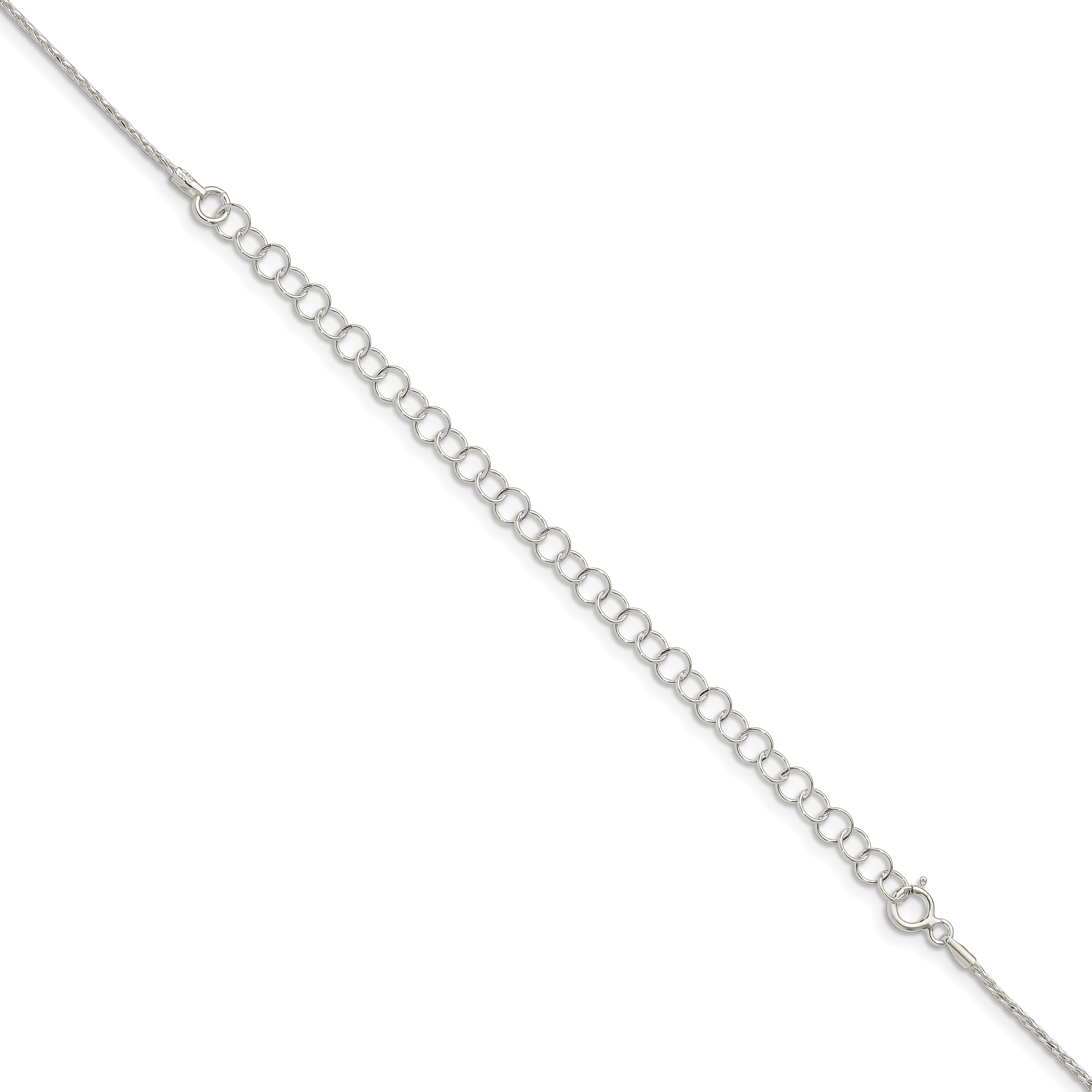 22 Inch Sterling Silver 1.25mm Diamond-Cut Round Spiga Chain W/4In Ext.