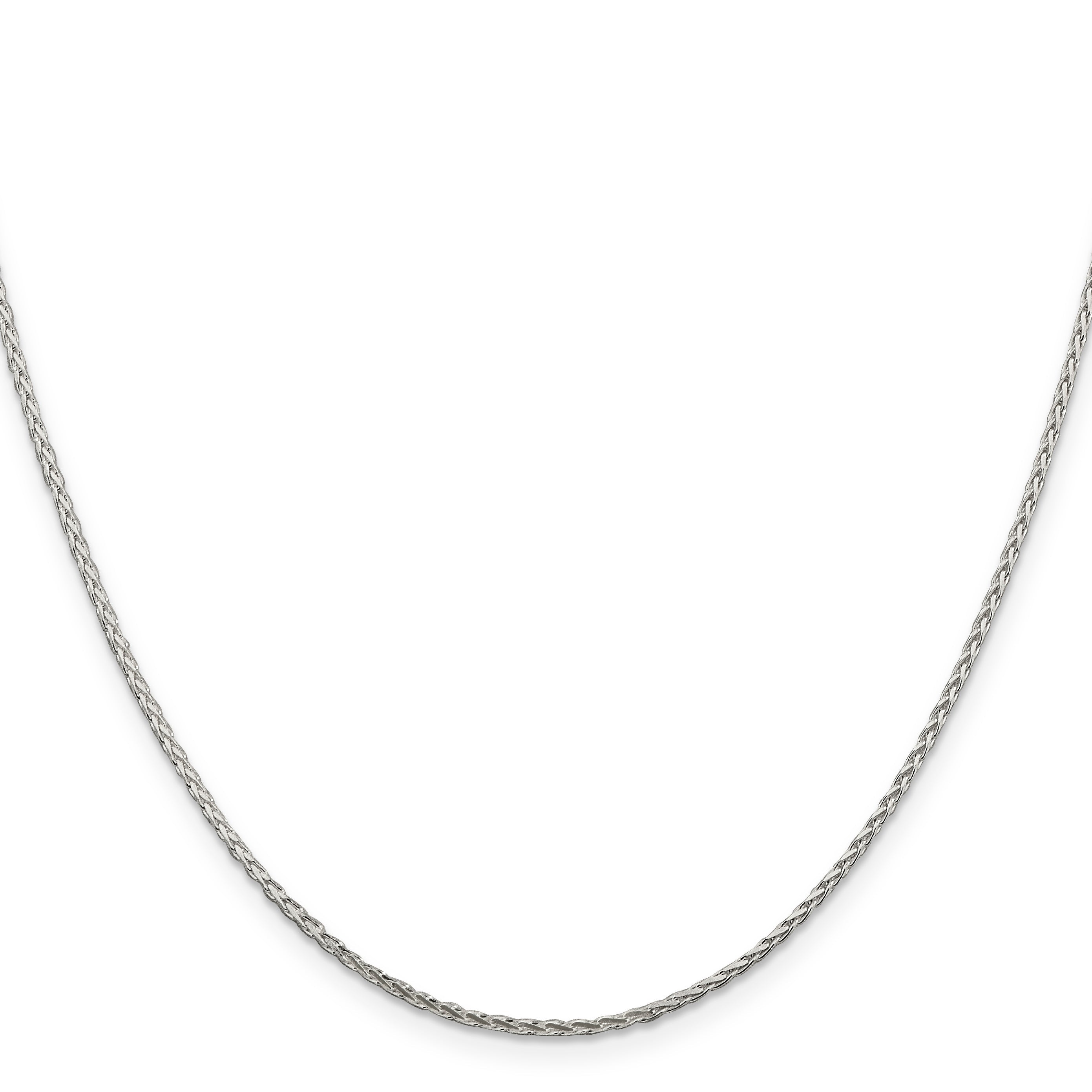 24 Inch Sterling Silver 1.45mm Diamond-Cut Round Spiga Chain Necklace