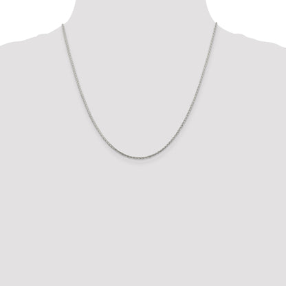 20 Inch Sterling Silver 1.45mm Diamond-Cut Round Spiga Chain Necklace