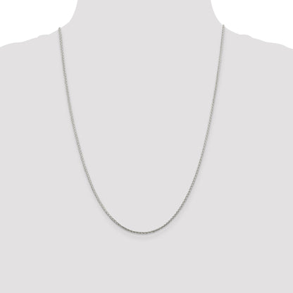 24 Inch Sterling Silver 1.45mm Diamond-Cut Round Spiga Chain Necklace