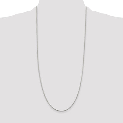 30 Inch Sterling Silver 1.45mm Diamond-Cut Round Spiga Chain Necklace