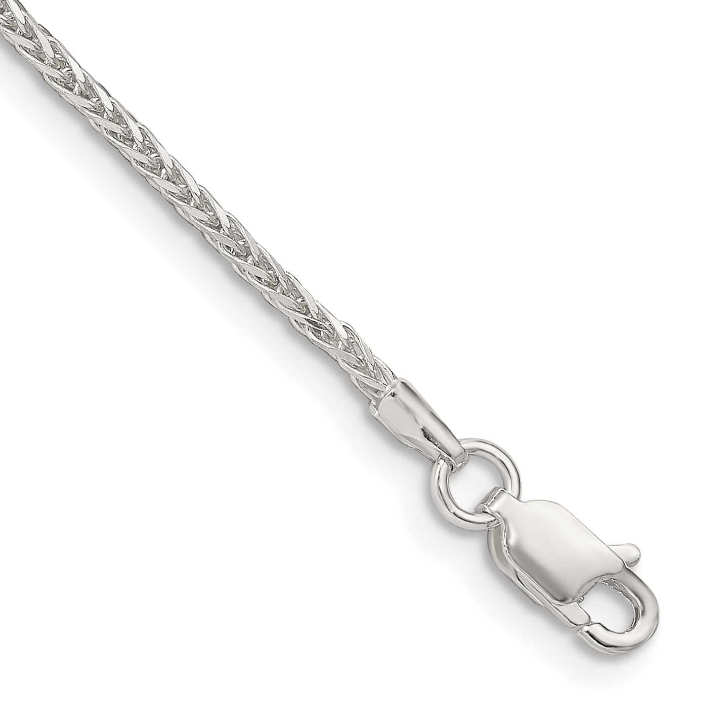7 Inch Sterling Silver 1.45mm Diamond-Cut Round Spiga Chain Bracelet