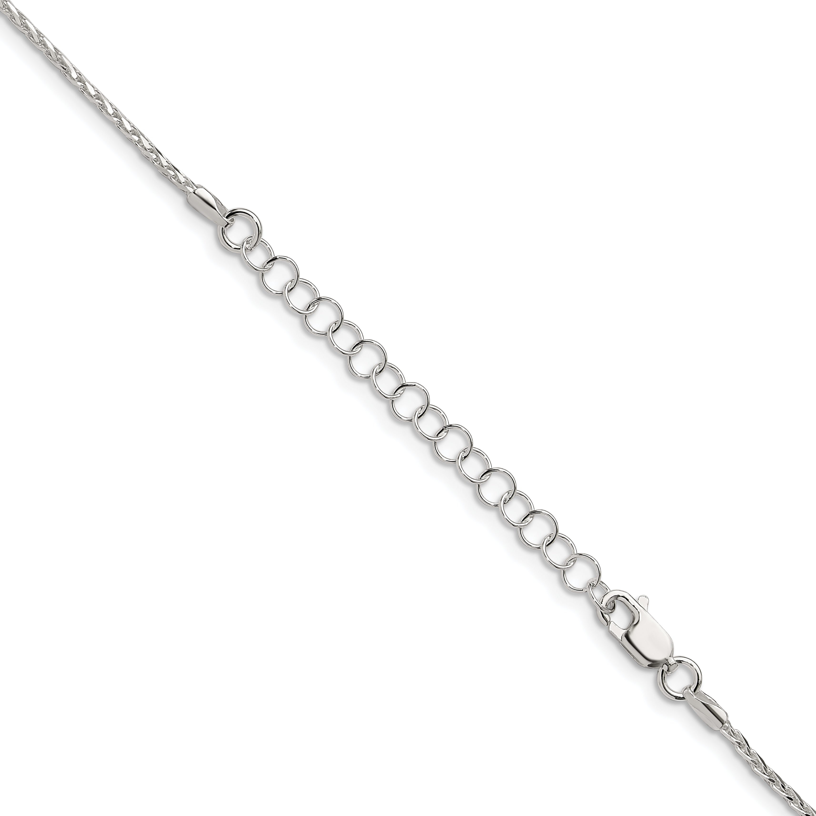 18 Inch Sterling Silver 1.7mm Diamond-Cut Round Spiga Chain W/2In Ext.