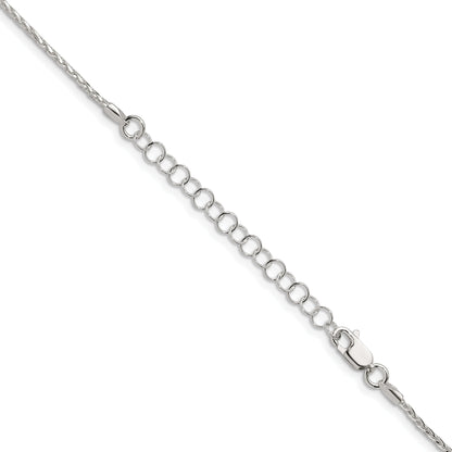 18 Inch Sterling Silver 1.7mm Diamond-Cut Round Spiga Chain W/2In Ext.