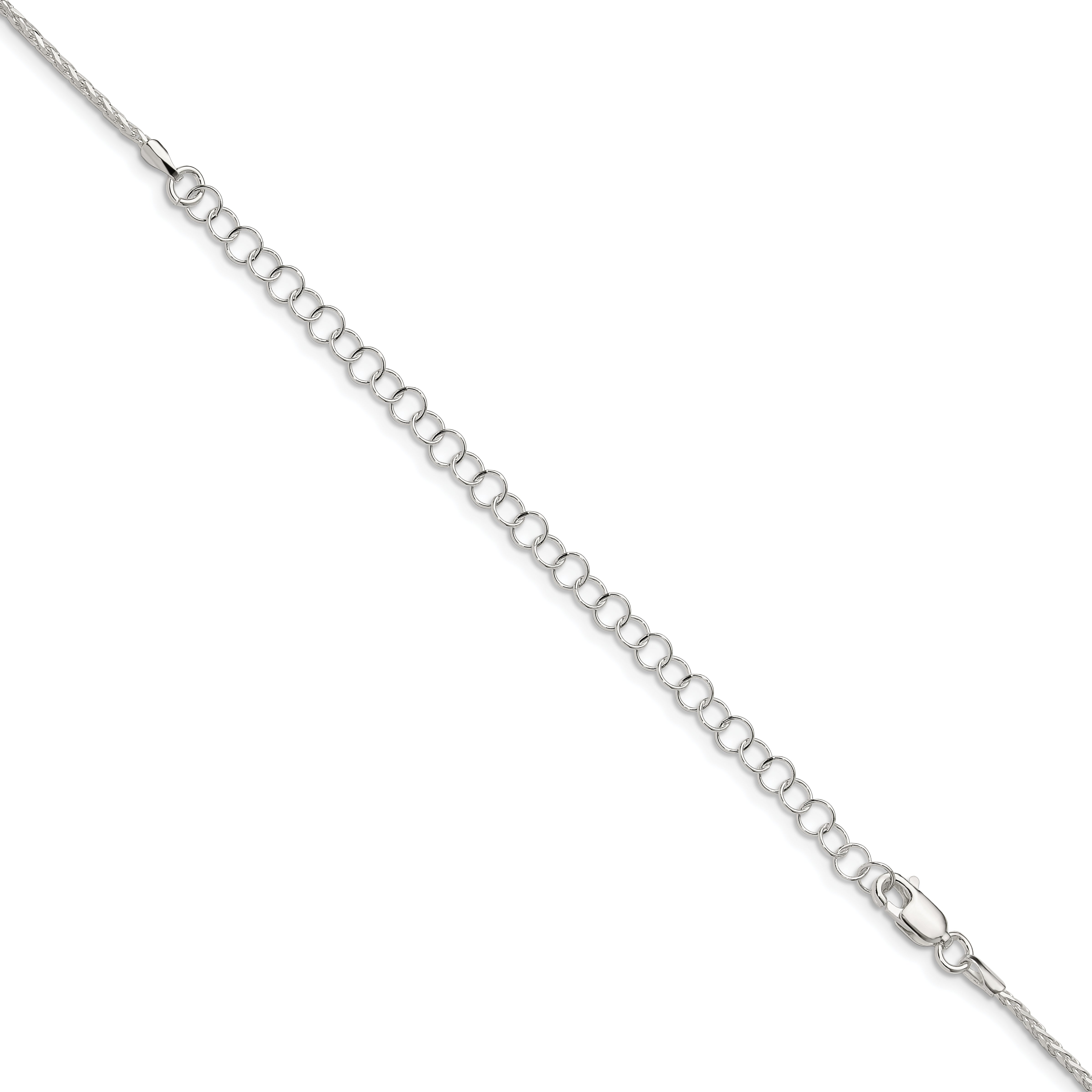 22 Inch Sterling Silver 1.7mm Diamond-Cut Round Spiga Chain W/4In Ext.