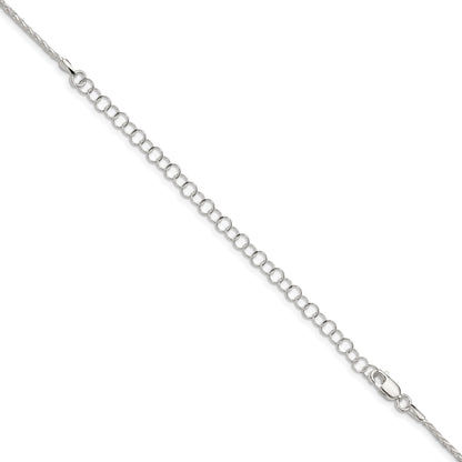 22 Inch Sterling Silver 1.7mm Diamond-Cut Round Spiga Chain W/4In Ext.