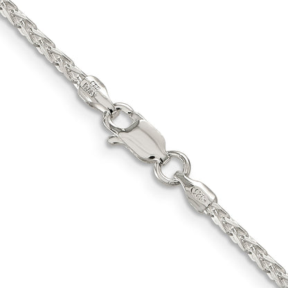 18 Inch Sterling Silver 2.15mm Diamond-Cut Round Spiga Chain Necklace
