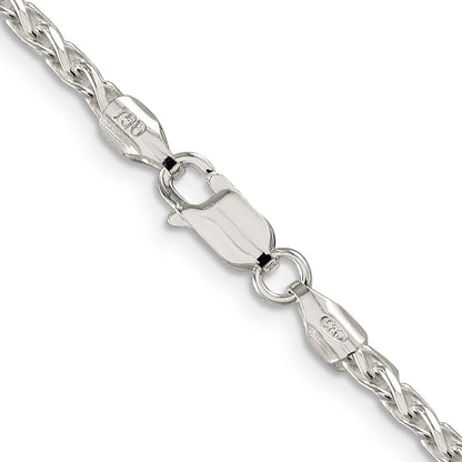 20 Inch Sterling Silver 2.85mm Diamond-Cut Round Spiga Chain Necklace