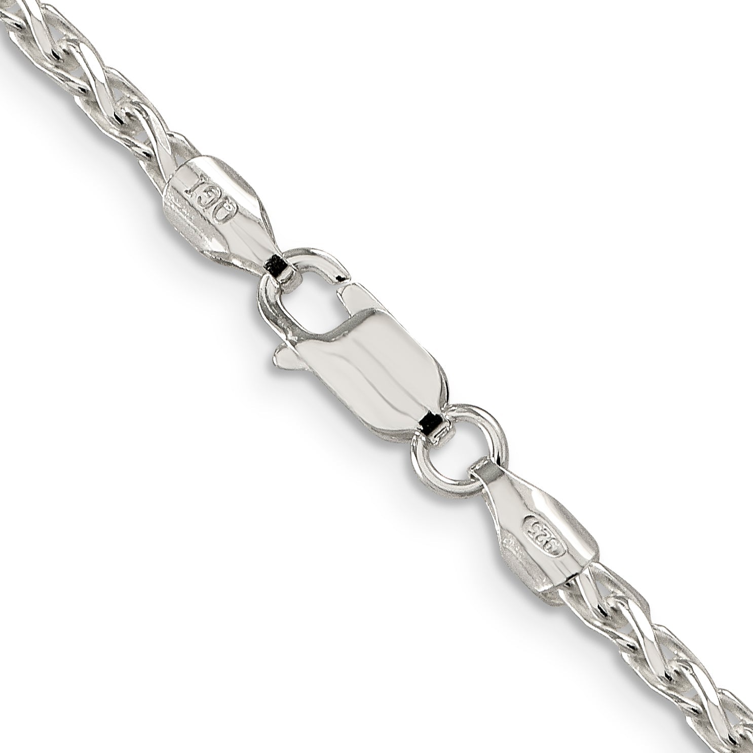 24 Inch Sterling Silver 2.85mm Diamond-Cut Round Spiga Chain Necklace