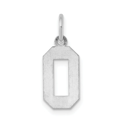 Sterling Silver Silver/Rhodium-Plated Polished Number 0 Charm